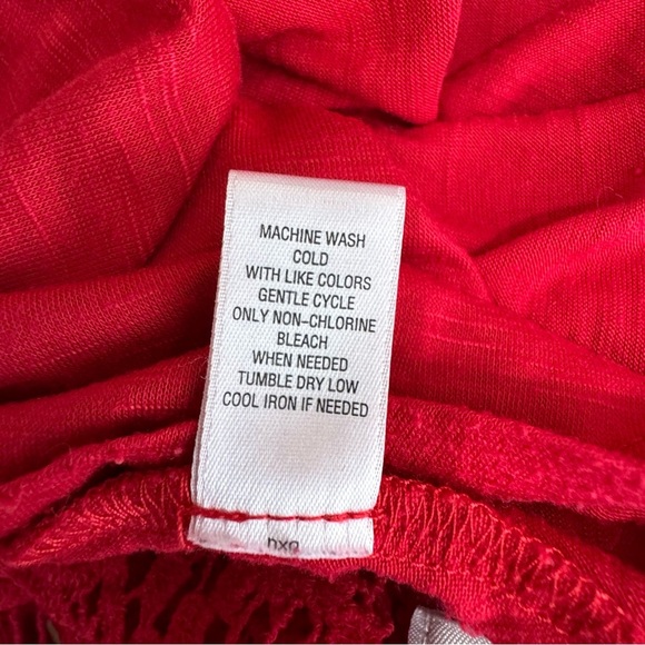 Cato Tiered Ruffle Crochet Lace Racer Back Top - Picture 6 of 6